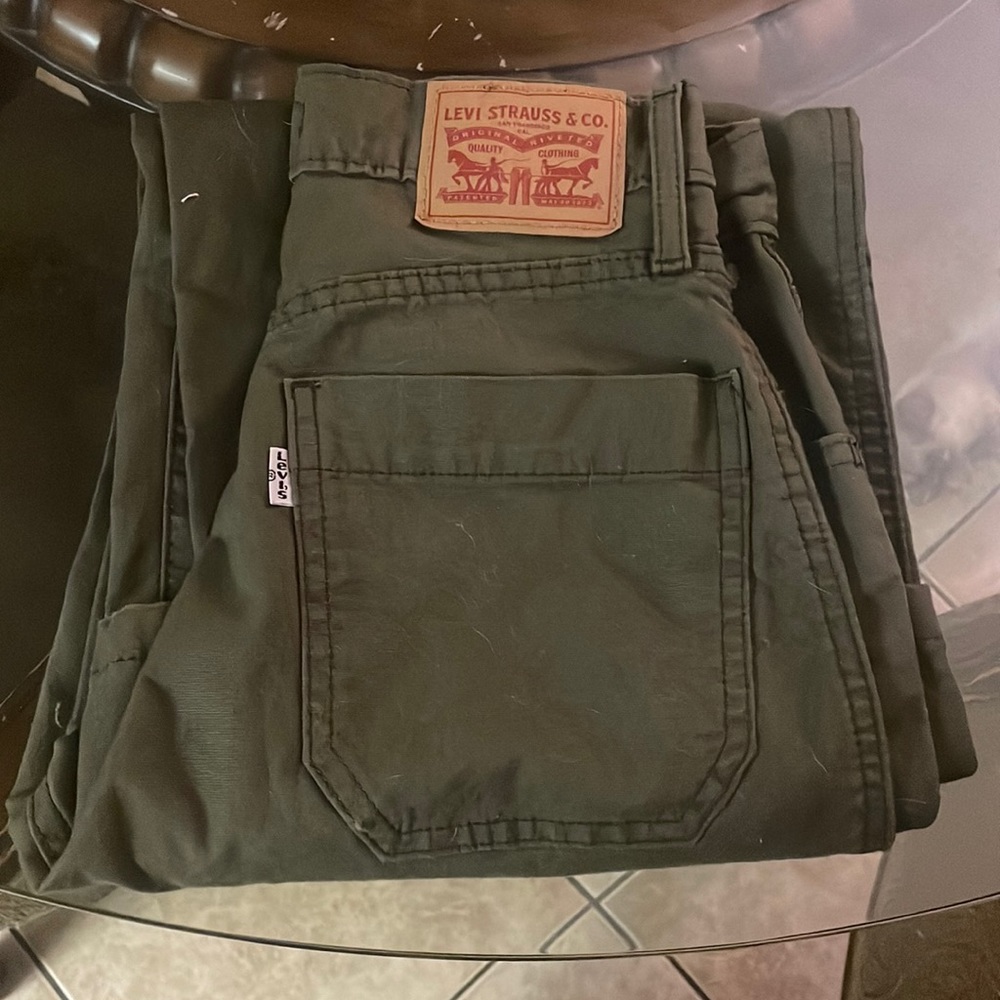 Olive Green Mile High Cropped Wide leg levi’s